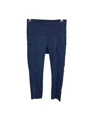 Lululemon Fast & Free Crop II *Nulux 19" True Navy, Athletic, Running, Size 4